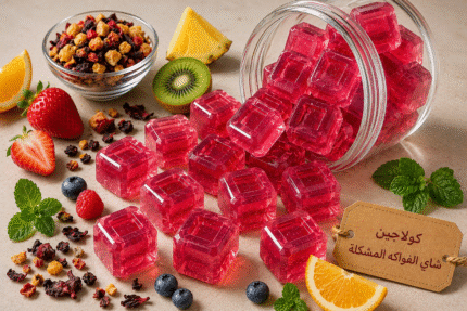 كولاجين شاي الفواكه المشكلة
